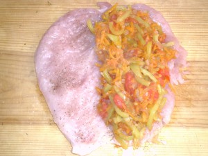                                    Куриный «вареник»  с овощами или грибами                