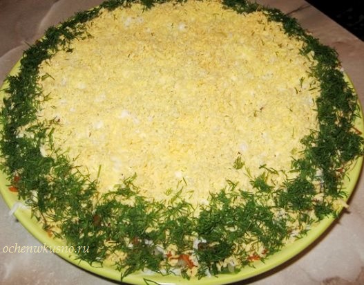 Классический рецепт салата  «Мимоза»  с плавленым сыром