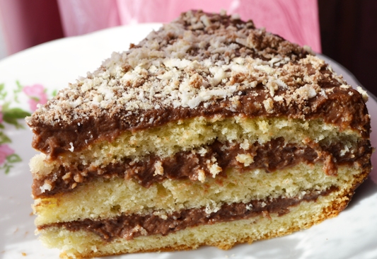  Бисквитный торт с заварным шоколадным кремом