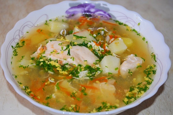 Вкусный суп «Снежок» с горошком  в  мультиварке