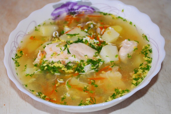 Вкусный суп «Снежок» с горошком  в  мультиварке