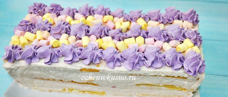 Необычный торт БЕЗ ВЫПЕЧКИ из Савоярди  с йогуртовым кремом без сливок