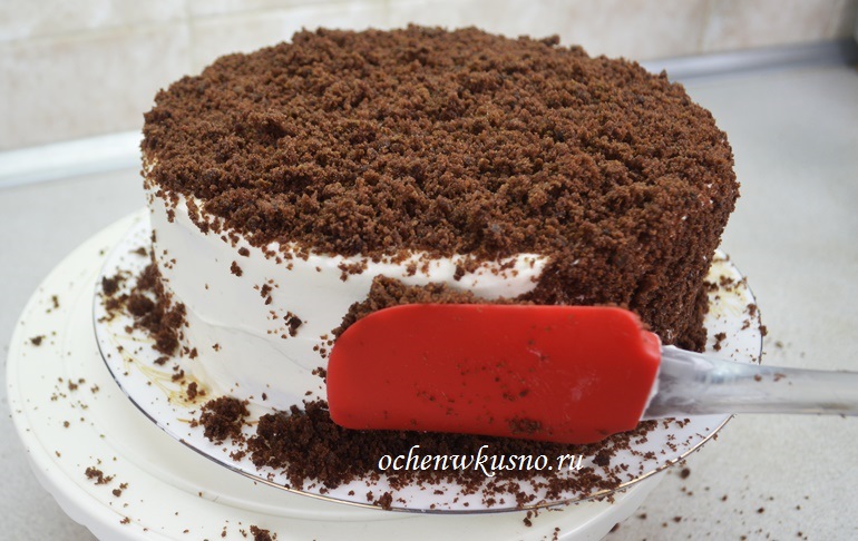 Простой шоколадный торт на кефире "ПОЛЬ РОБСОН" со сметанным кремом